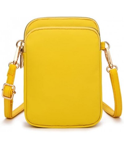 Small Size Nylon Crossbody Bag for Women Mobile Phone Pouch Handbag Casual Purse Yellow $13.32 Crossbody Bags