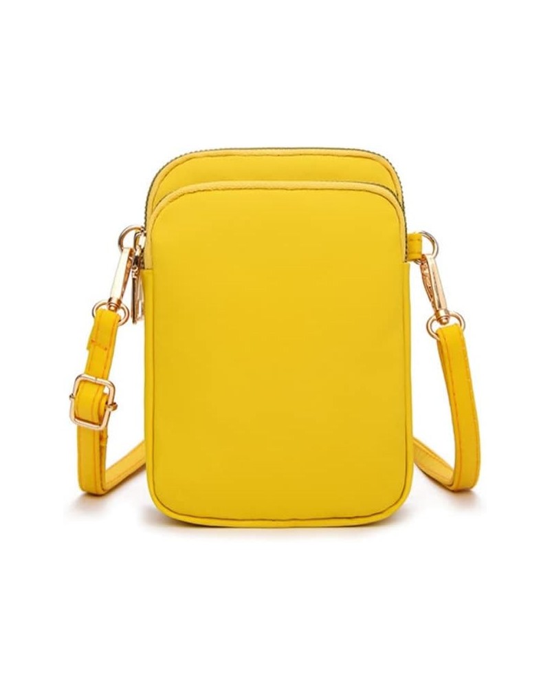 Small Size Nylon Crossbody Bag for Women Mobile Phone Pouch Handbag Casual Purse Yellow $13.32 Crossbody Bags