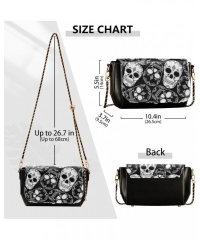 Large Crossbody Bags for Womens Small Backpack Purse with Credit Card Slots Wallet Purses Skulls White Black $21.41 Crossbody...