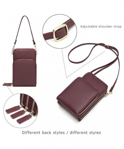 Small Crossbody Cell Phone Bag for Women, Mini Over Shoulder Handbag Purse with Credit Card Slots A-burgundy $10.75 Crossbody...