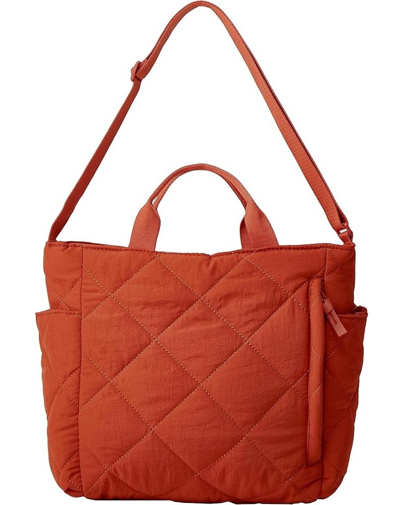 Quilted Tote Bag for Women Puff Hobo Handbag Lightweight Crossbody Bag Padding Shoulder Bag Satchel Travel Bag 2024 Orange $1...