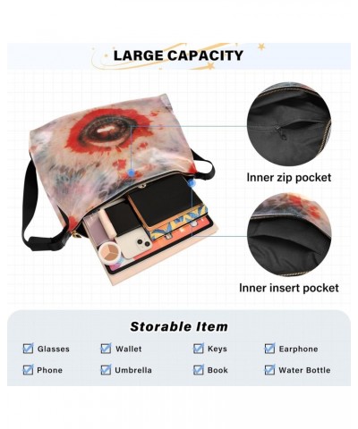 Retro Tie Dye Womens Shoulder Bag Hobo Crossbody Leather Casual Tote Bag for Women Large Ethnic Style Handbag Shopping Bag $1...