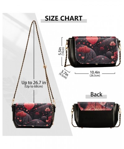 Valentine's Day Romantic Tree Crossbody Bag for Women Girls,Leather Cross Body Purses Chain Strap Handbags Shoulder Bag $17.6...