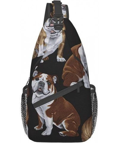 Durable Adjustable Outdoor Hiking dog Print Cross Chest Bag Diagonally Single Shoulder Backpack English Bulldogs2 One Size $1...