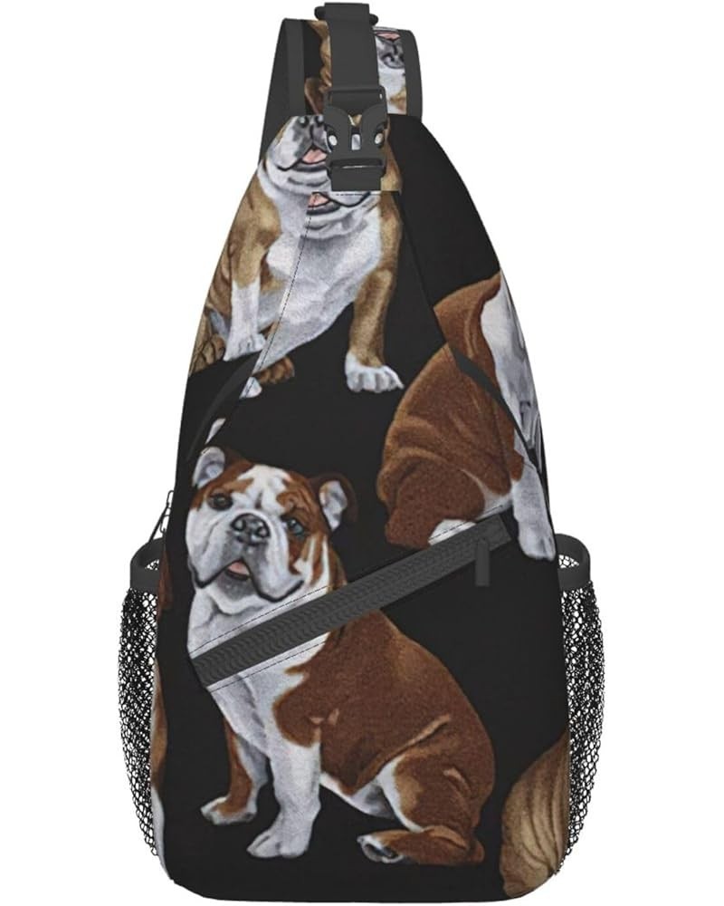 Durable Adjustable Outdoor Hiking dog Print Cross Chest Bag Diagonally Single Shoulder Backpack English Bulldogs2 One Size $1...