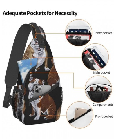 Durable Adjustable Outdoor Hiking dog Print Cross Chest Bag Diagonally Single Shoulder Backpack English Bulldogs2 One Size $1...