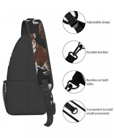 Durable Adjustable Outdoor Hiking dog Print Cross Chest Bag Diagonally Single Shoulder Backpack English Bulldogs2 One Size $1...