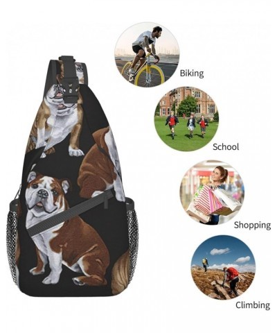 Durable Adjustable Outdoor Hiking dog Print Cross Chest Bag Diagonally Single Shoulder Backpack English Bulldogs2 One Size $1...