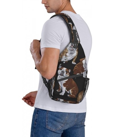 Durable Adjustable Outdoor Hiking dog Print Cross Chest Bag Diagonally Single Shoulder Backpack English Bulldogs2 One Size $1...