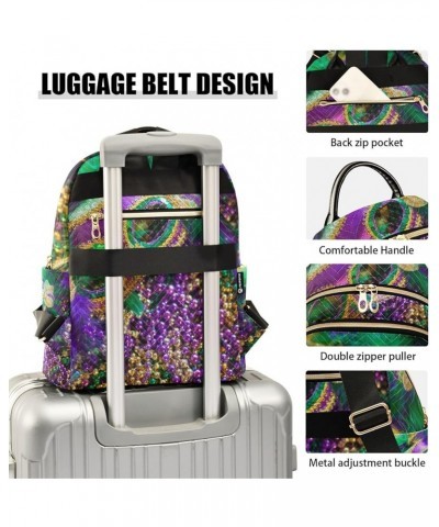 Mardi Gras Women Backpack Masquerade Beads Feathers Travel Bag Compact Daily Bag Small $17.35 Backpacks