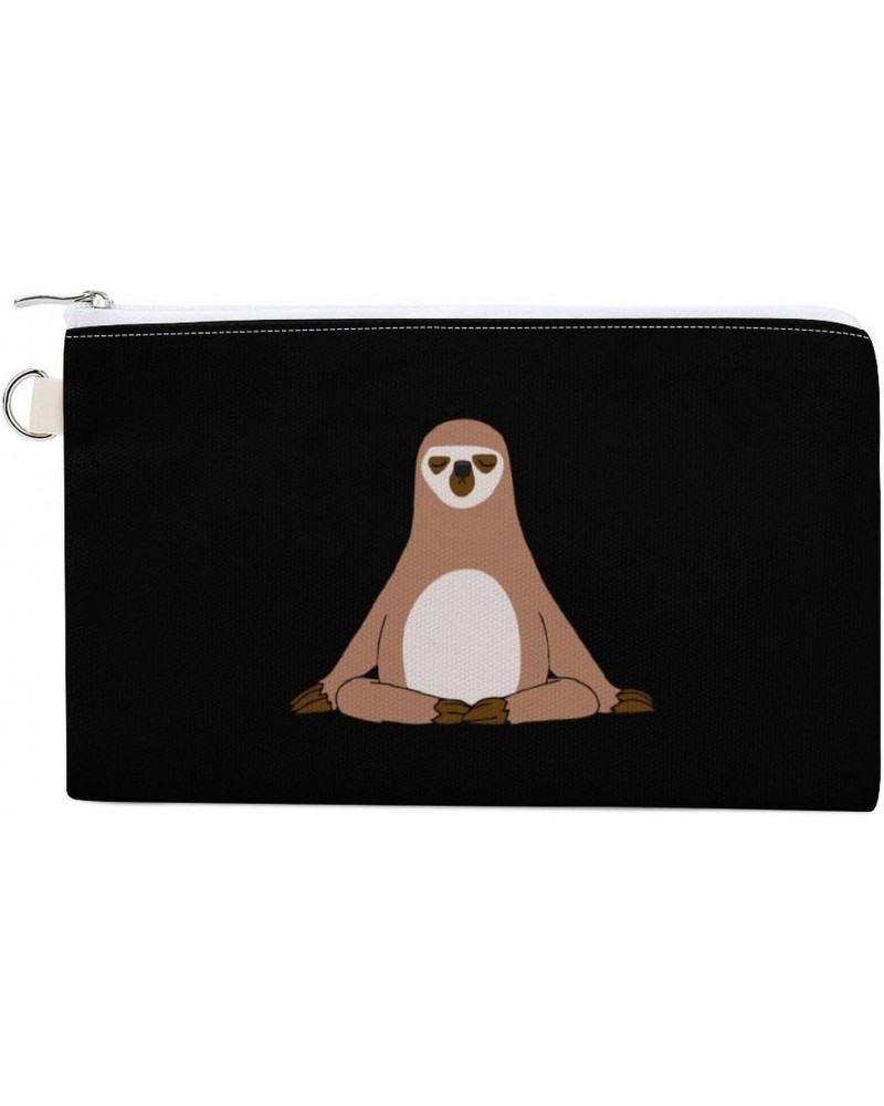 Yoga Sloth Canvas Wallet Slim Wristlets Bag Credit Card Clutch Purses $10.10 Wristlets