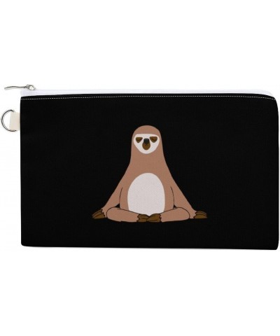 Yoga Sloth Canvas Wallet Slim Wristlets Bag Credit Card Clutch Purses $10.10 Wristlets