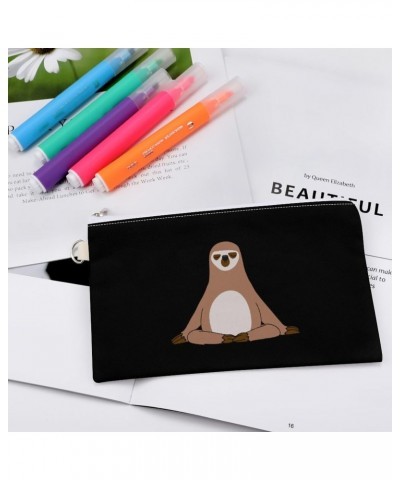 Yoga Sloth Canvas Wallet Slim Wristlets Bag Credit Card Clutch Purses $10.10 Wristlets