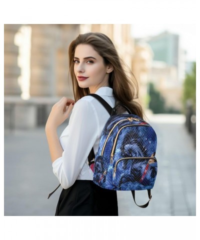 Fashion Backpack Mini Backpack Purse Casual Daily Backpack Blue Horse for Travel for College Work Medium $19.03 Backpacks