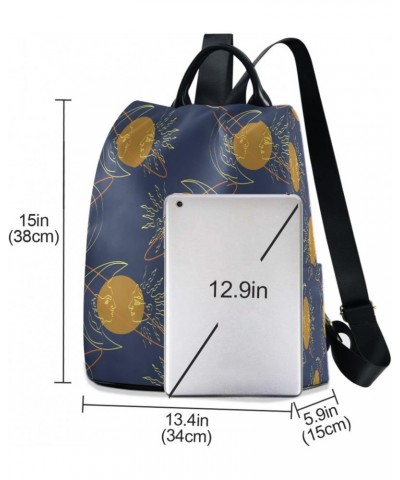 Yellow Planet Moon Sun Anti-Theft Women Backpack Purse for Fashion Bag Travel Back Pack Rucksack Shoulder Bag $22.67 Backpacks