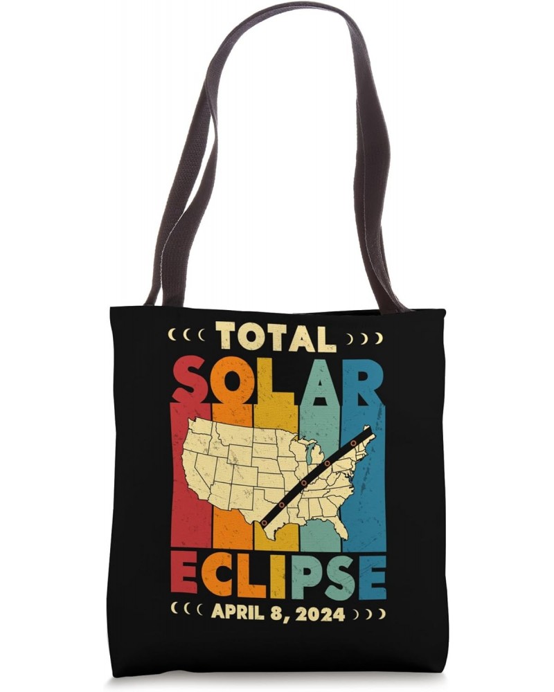 Vintage Retro Total Solar Eclipse 2024 USA Map Eclipse Path Tote Bag $11.61 Totes