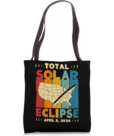 Vintage Retro Total Solar Eclipse 2024 USA Map Eclipse Path Tote Bag $11.61 Totes