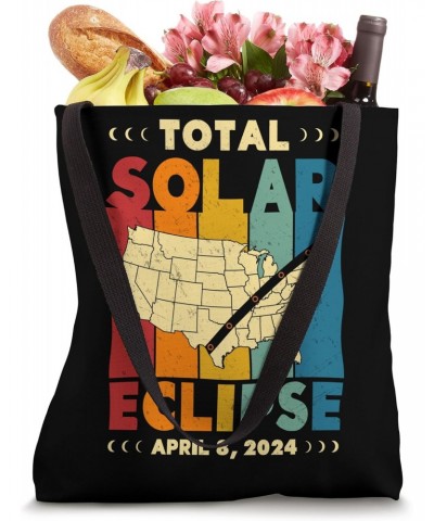 Vintage Retro Total Solar Eclipse 2024 USA Map Eclipse Path Tote Bag $11.61 Totes