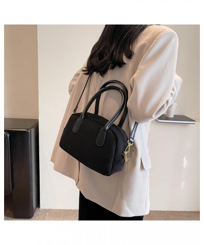 Women Casual Satchel Bag Adjustable Strap PU Leather Vintage Shoulder Bag Solid Color Retro Crossbody Bag Large Ca Black $11....