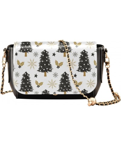 Christmas Tree Holly Snow Crossbody Purse Women Purses with Credit Card Slots Cute Purse $16.80 Crossbody Bags