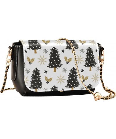 Christmas Tree Holly Snow Crossbody Purse Women Purses with Credit Card Slots Cute Purse $16.80 Crossbody Bags