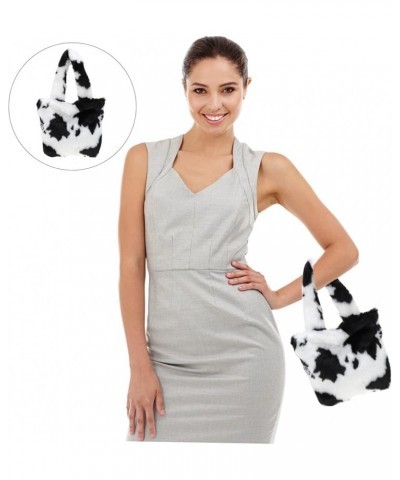 2 pcs One-shoulder Furry Women Handbags Gifts Wedding Cow Purses Warm Girls Gift Soft Adorable and Assorted Color-2x3pcs $19....