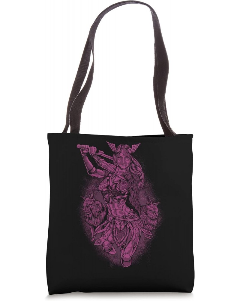 With Norwegian Forest Cats - Viking Love Goddess Freya Tote Bag $14.70 Totes