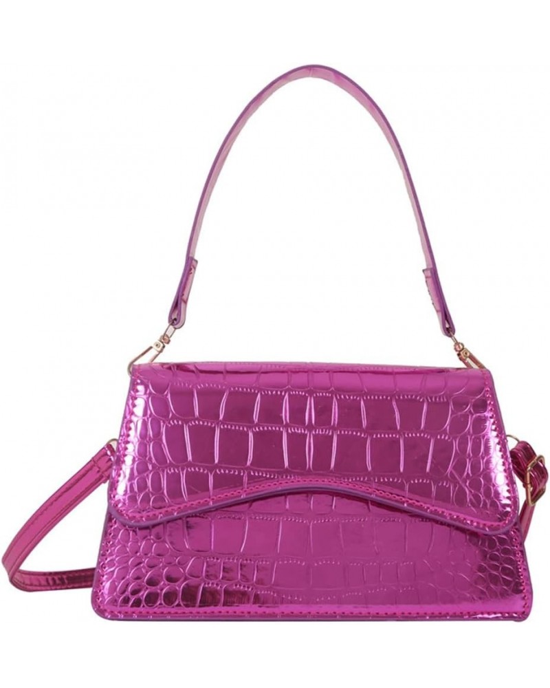 Women Tote Bag Trendy Y2K Shoulder Bag Shiny PU Leather Crossbody Bag Purse Hobo Handbag Purple $31.49 Totes