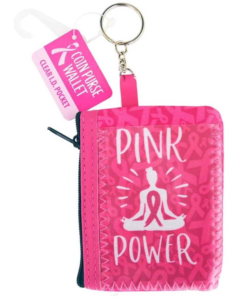 Pink Ribbon Breast Cancer Neoprene Coin Purse & Wallet Wristlet with ID Holder Pink Power $9.59 Wristlets