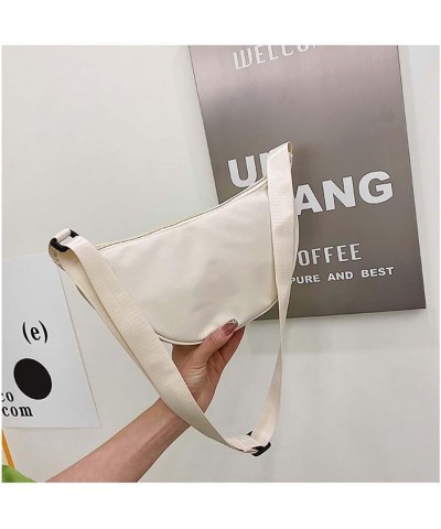 Solid color women's bag, mommy shopping, dumpling bag, soft girl student crossbody shoulder bag White $8.20 Shoulder Bags