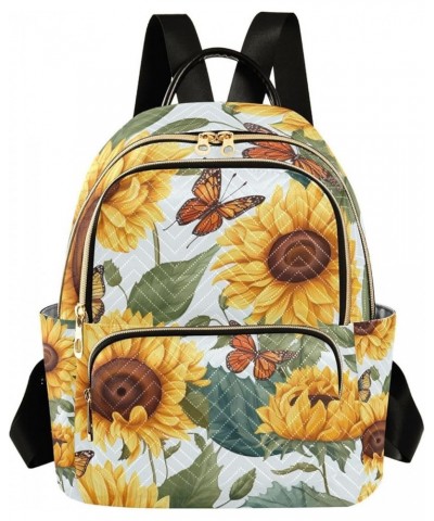 Sunflower Watercolor Butterfly Backpack Purse for Women Fashion Ladies Shoulder Bags Travel Bag Back Pack Handbag Lady Purse,...