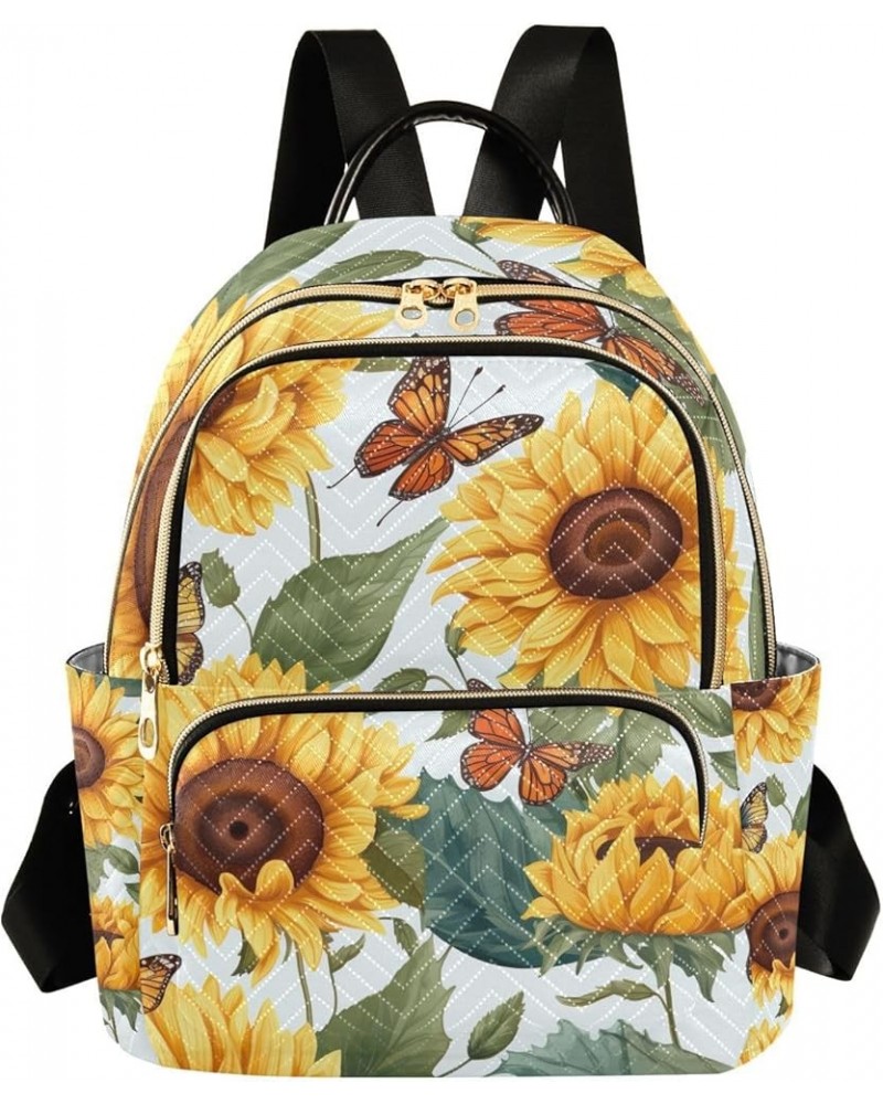 Sunflower Watercolor Butterfly Backpack Purse for Women Fashion Ladies Shoulder Bags Travel Bag Back Pack Handbag Lady Purse,...