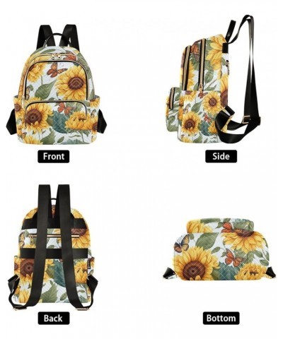 Sunflower Watercolor Butterfly Backpack Purse for Women Fashion Ladies Shoulder Bags Travel Bag Back Pack Handbag Lady Purse,...