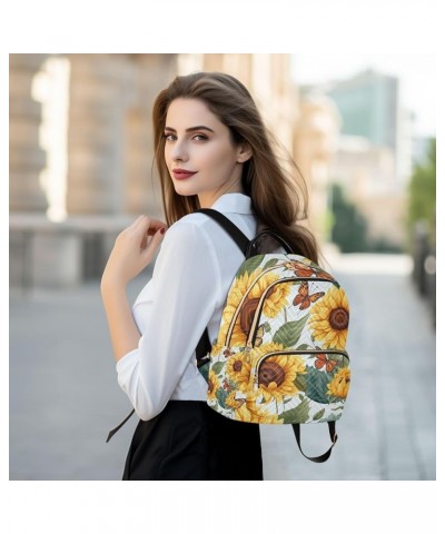 Sunflower Watercolor Butterfly Backpack Purse for Women Fashion Ladies Shoulder Bags Travel Bag Back Pack Handbag Lady Purse,...