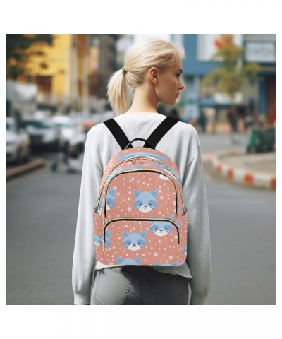 Women Backpack Purse Blue Raccoon Fashion Shoulder Bags Travel Backpack Small Daypacks S Medium $13.26 Backpacks