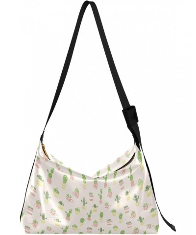 Cute Cactus Pot Girls Crossbody Sling Bag Trendy Womens Bags Crossbody Over The Shoulder Bag $17.15 Hobo Bags