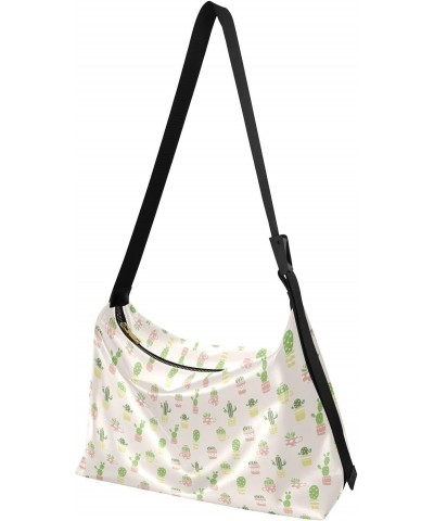 Cute Cactus Pot Girls Crossbody Sling Bag Trendy Womens Bags Crossbody Over The Shoulder Bag $17.15 Hobo Bags