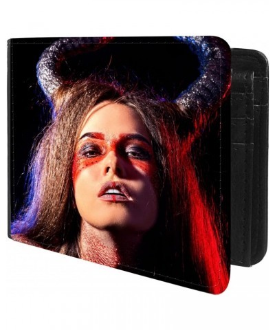 Unique Desige Pattern - Satanic Girl, Slim Front Pocket Wallet Billfold RFID Blocking $11.05 Wallets