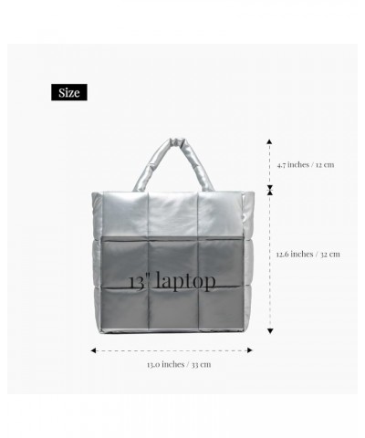 Cute Tote Bags for Women, Lightweight Large Puffer Bag Luxury Handbags Puffy Shoulder Bag Padded Crossbody Purse C01-silver $...