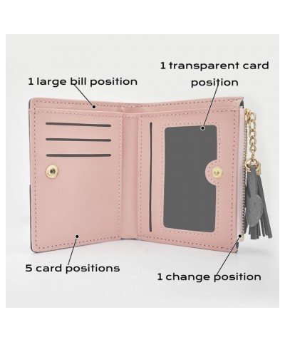 Ladies Zipper Wallet, Small Purse with Metal Snap Button, Leather Wallet for Women with Coin Bag, Multifunction Ladies Bifold...