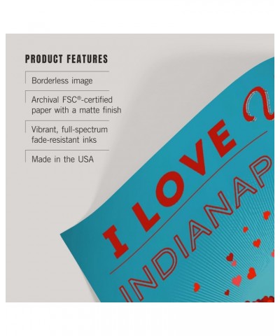 36x54 Inch Giclee Art Print Wall Decor, I Love You Indianapolis, Indiana $41.40 Totes