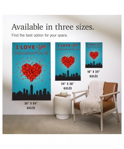 36x54 Inch Giclee Art Print Wall Decor, I Love You Indianapolis, Indiana $41.40 Totes