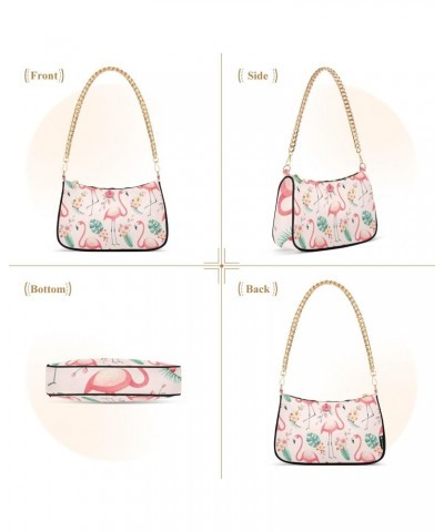 Shoulder Bag Tropical Flower Flamingo Women Clutch Handbag Shoulder Purch Date Chain Bag Tote Bag Spring Holiday Birthday Gif...