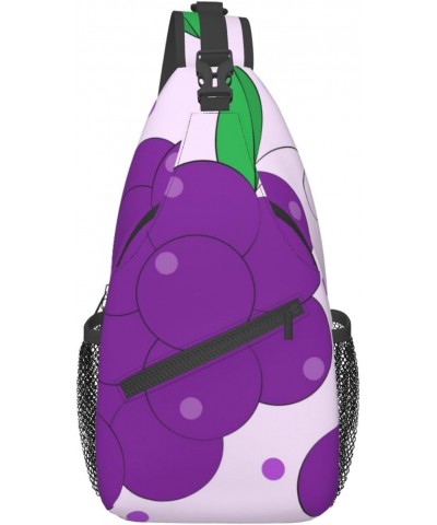 Cross chest bag diagonally cartoon grapes pattern Suitable For Men And Women outdoor hiking Daily travel Long and short trips...