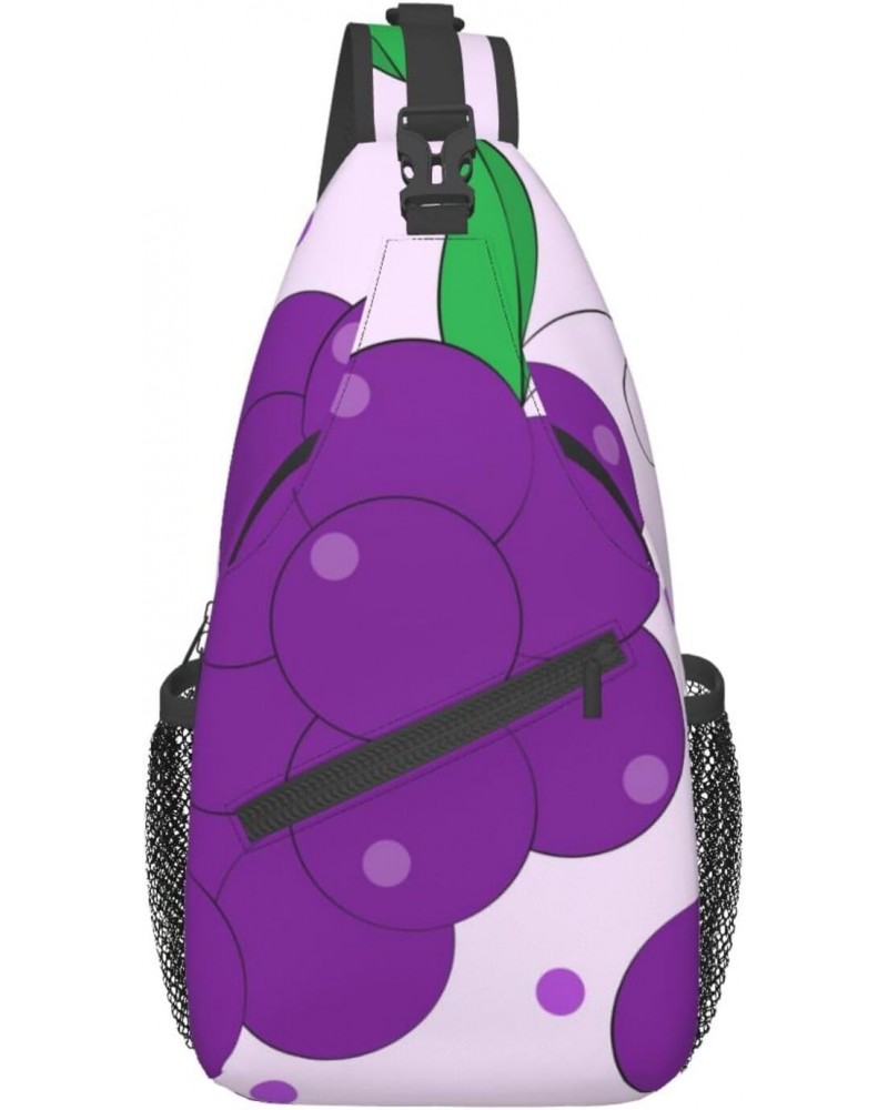 Cross chest bag diagonally cartoon grapes pattern Suitable For Men And Women outdoor hiking Daily travel Long and short trips...