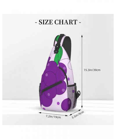 Cross chest bag diagonally cartoon grapes pattern Suitable For Men And Women outdoor hiking Daily travel Long and short trips...