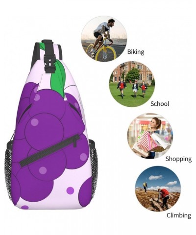 Cross chest bag diagonally cartoon grapes pattern Suitable For Men And Women outdoor hiking Daily travel Long and short trips...