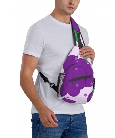 Cross chest bag diagonally cartoon grapes pattern Suitable For Men And Women outdoor hiking Daily travel Long and short trips...