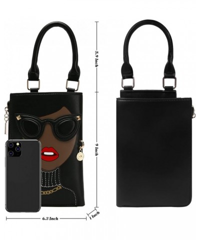 Women Novelty Lady Face Purse Satchel Bags Funky Personalized Tote Handbags Crossbody Shoulder Bags Black $11.95 Totes