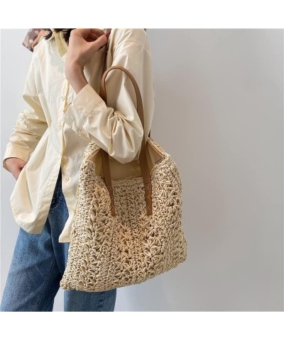 Woven Underarm Shoulder Bags for Women Casual Large Capacity Bohemian Beach Female Shopping Handbag (Color : A, Size : 40 * 3...